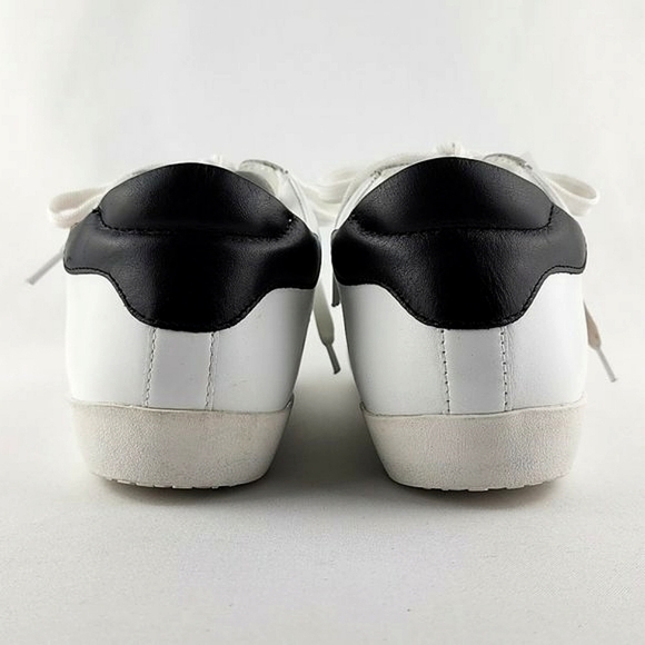 Love Moschino Women's White Black Leather Low Top Sneakers Logo Heart Sz 10/ 41 - Picture 7 of 16